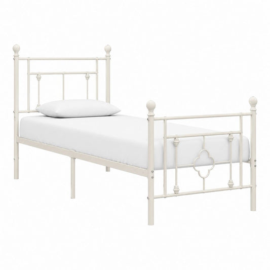 Cadre de lit simple blanc en acier 90 x 200 cm